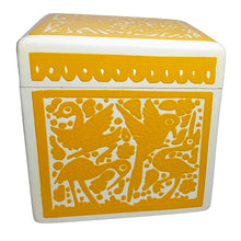 Caja Olinalá Cubo Rayado Vaciado
