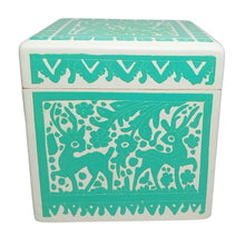 Caja Olinalá Cubo Rayado Vaciado