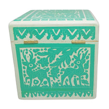Caja Olinalá Cubo Rayado Vaciado