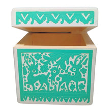 Caja Olinalá Cubo Rayado Vaciado