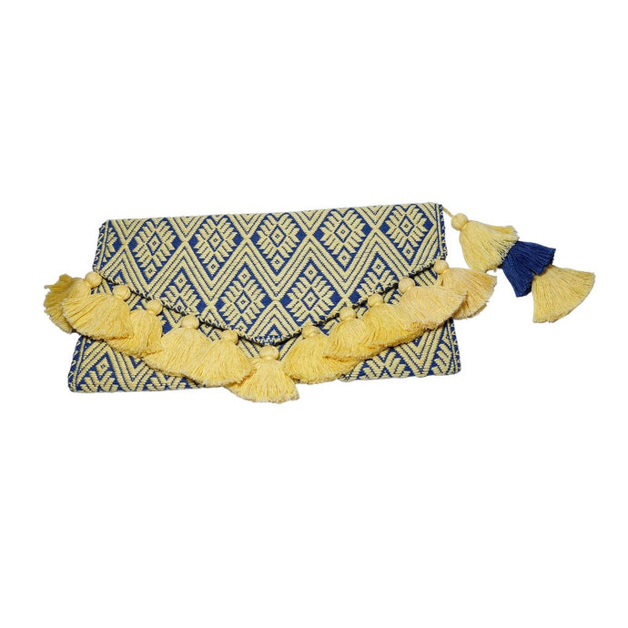 Cartera Clutch  Tejida Artesanal Chiapaneca 11 Pompones