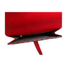 Bolsa de piel con bordado (Color rojo)