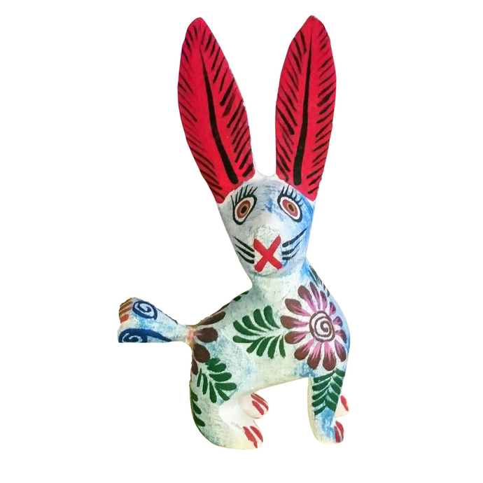 Alebrije Conejo Orejón Blanco  (Madera de Copal)