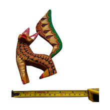 Alebrije Gato Grecas #30 Oaxaca (Mostaza-Negro-Verde)  (Madera de Copal)