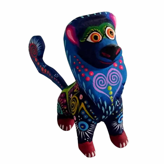 Alebrije León Azul Taller Jacobo y María Ángeles (Madera de Copal)