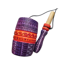 Balero Grecas Juego Tradicional (Madera de Copal Tallado y Pintado a Mano) Morado-Naranja