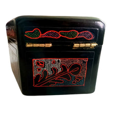 Caja Olinalá Hexagonal Punteado (Negro/Colores)