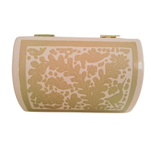 Caja Olinalá Mini Baúl Rayado (Crema/Beige) Conejos