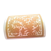 Caja Olinalá Mini Baúl Rayado (Crema/Beige) Conejos