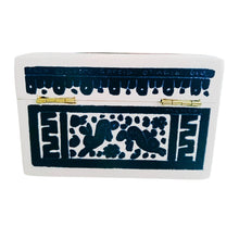 Caja Olinalá Mini Rayado (Blanco /Azul Marino) Conejos