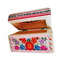 Caja Olinalá Mini Barniz (Blanca/Flores Colores)