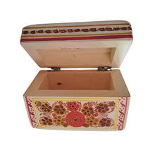 Caja Olinalá Mini Barniz (Crema/Flores Tonos Naranja)