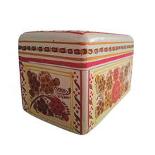 Caja Olinalá Mini Barniz (Crema/Flores Tonos Naranja)