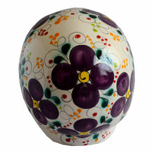 Calavera pintada a mano flor morada (Cerámica Mayólica)