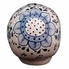 Calavera pintada a mano flor azul (Cerámica Mayólica)