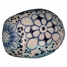 Calavera pintada a mano flor azul (Cerámica Mayólica)