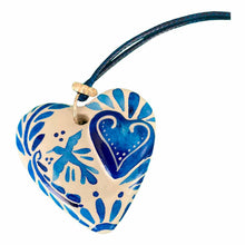 Collar Corazón Colibrí Doble Corazón (Papel Mache)