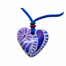 Collar Corazón Talavera Azul (Papel Mache)