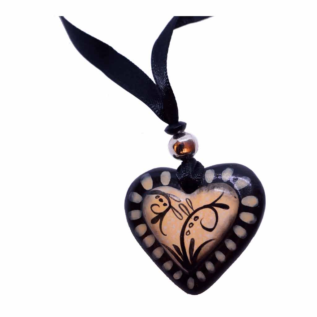 Collar Sagrado Corazón Chic Negro (Papel Maché)