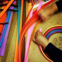 OxM.Mx Juego de Gato Tic Toc tecnica serpentina  artesania mexicana contermporanea elaboada con papel de alto reciclaje