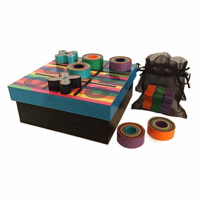 OxM.Mx Juego de Gato Tic Toc tecnica serpentina  artesania mexicana contermporanea elaboada con papel de alto reciclaje