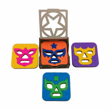 OxM.Mx Luchavasos Juego de 5 portavasos con diseño de máscara de luchador