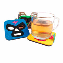 OxM.Mx Luchavasos Juego de 5 portavasos con diseño de máscara de luchador