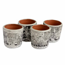 OxM.Mx Mezcalero Mexicano Exquisita pieza de alfarería artística en forma de mezcalero pintada a mano en blanco y negro con escenas típicas profusamente determinadas, por indígenas del estado de Guerrero