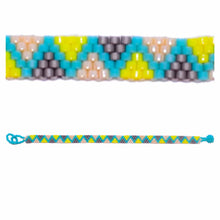 Pulsera Triángulos Miyuki Amarillo Turquesa