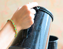 Pulsera Triángulos Miyuki Amarillo Turquesa