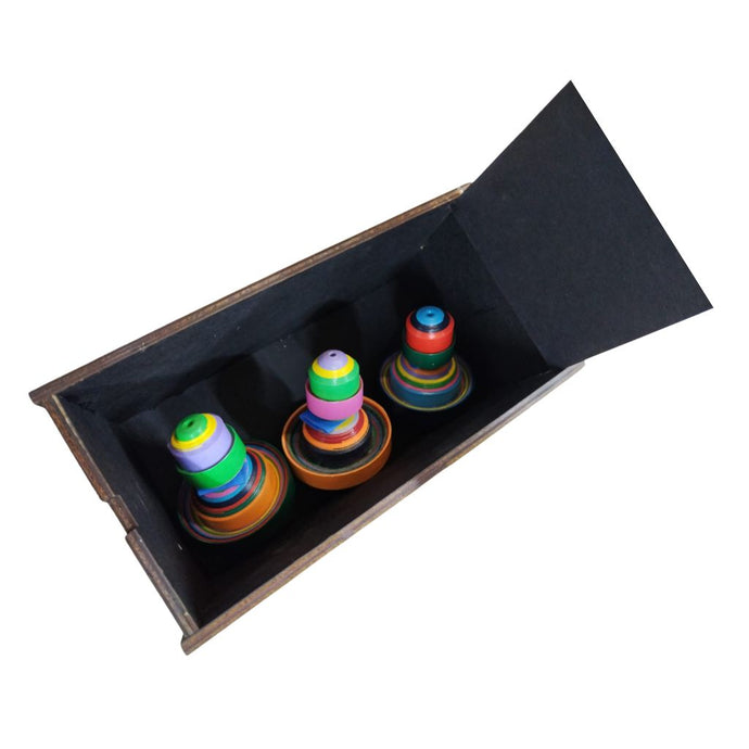 Trompo USB Set de 3 Pzas. en Caja MDF