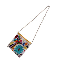 Bolsa Morral Chica Bordada en Tenango [Ave flor azul ) #7