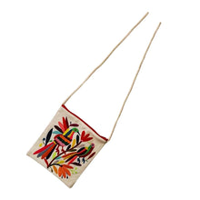 Bolsa Morral Chica Bordada en Tenango [Dos aves multicolor ) #29