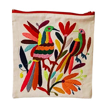 Bolsa Morral Chica Bordada en Tenango [Dos aves multicolor ) #29