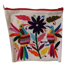 Bolsa Morral Chica Bordada en Tenango [Dos colibríes flor azul marino ) #14
