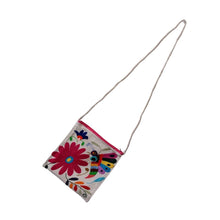 Bolsa Morral Chica Bordada en Tenango [Mariposa flor roja ) #11
