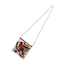 Bolsa Morral Chica Bordada en Tenango [Pato multicolor cabeza azul marino ) #18
