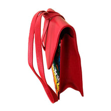 Bolsa de piel con bordado (Color rojo)