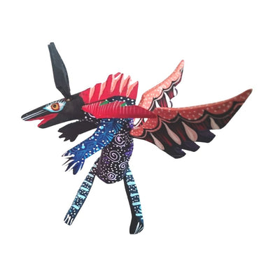 Alebrije Dragón #1 Oaxaca (Cara Negra/Cuerpo Multicolor)  (Madera de Copal)