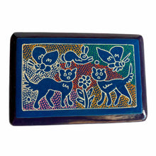 Caja Olinalá Mini (Azul / Negro) [Perros/ Corazones]
