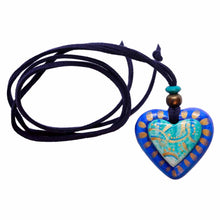 Collar Sagrado Corazón Turquesa (Papel Maché)