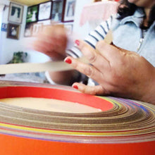 OxM.Mx Juego de Gato Tic Toc tecnica serpentina  artesania mexicana contermporanea elaboada con papel de alto reciclaje