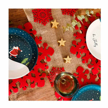 juego de manelitos navideños con diseño de copo de nieve color rojo OxM.Mx