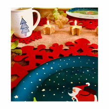 juego de manelitos navideños con diseño de copo de nieve color rojo OxM.Mx