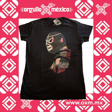 Playera con diseño en letras de El Hijo del Santo, El Enmascarado de Plata; leyenda mexicana de la lucha libre. Producto Original HDS.